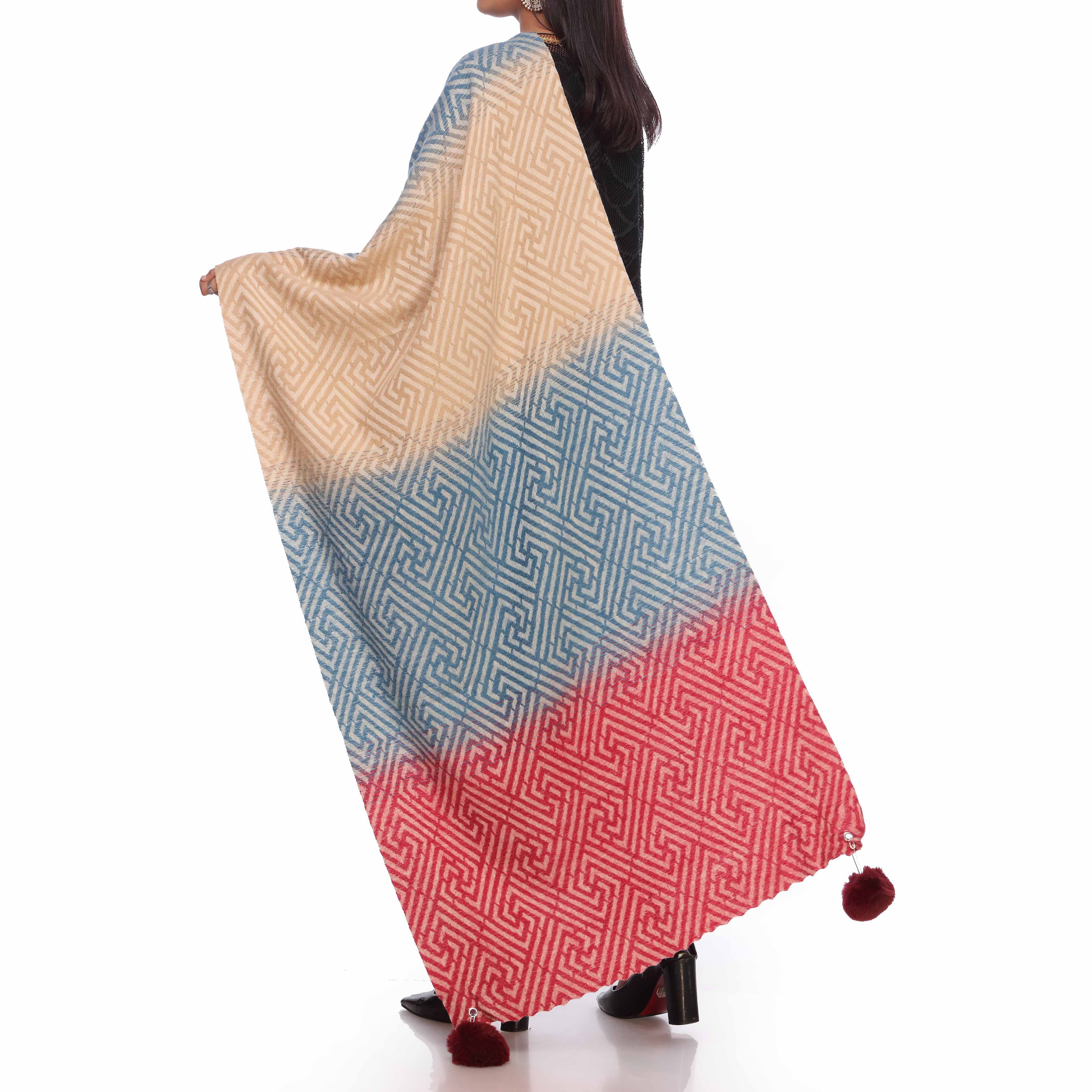 Blue Two Tone Shawl PW2734