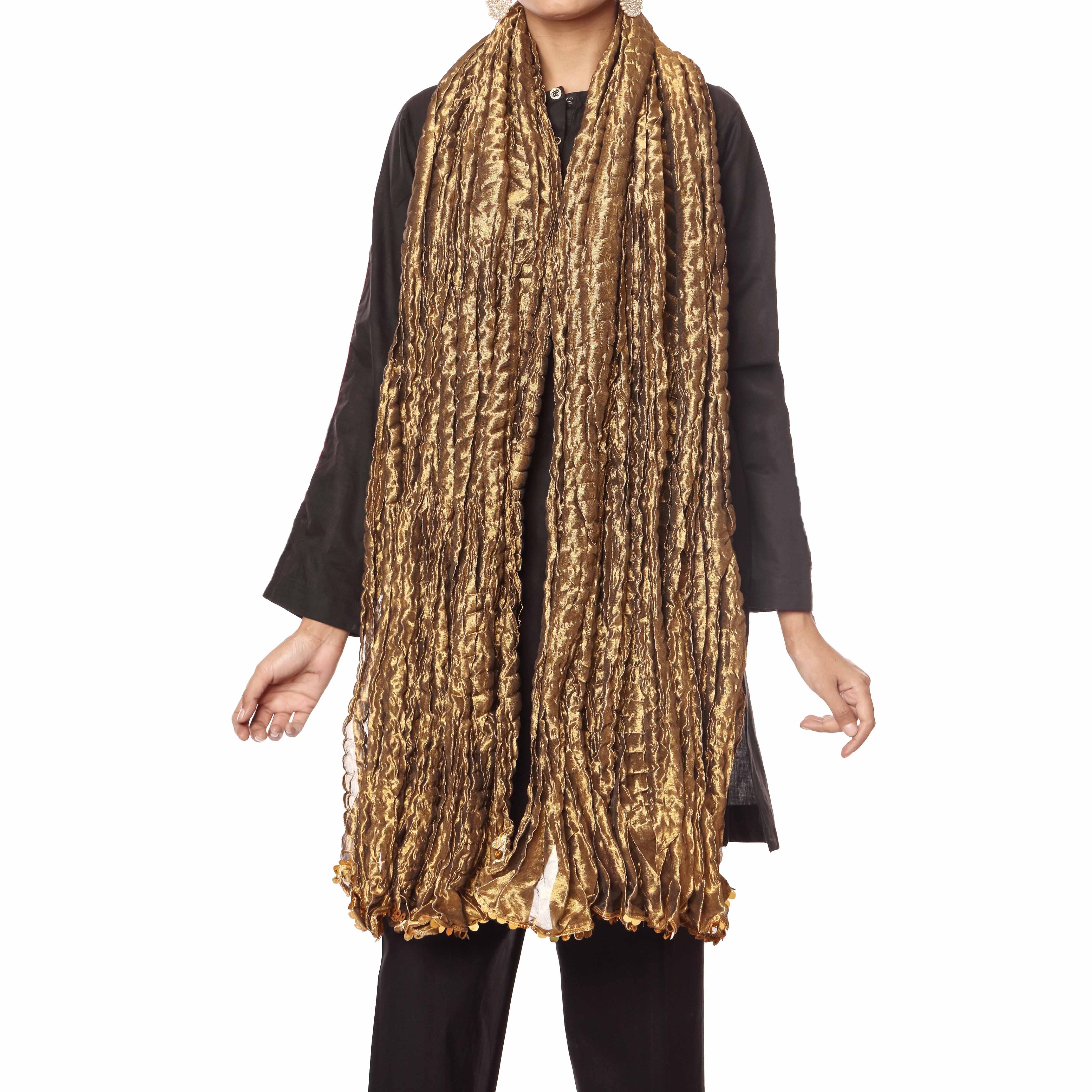 Copper Dyed Crush Tissue Dupatta PW2766