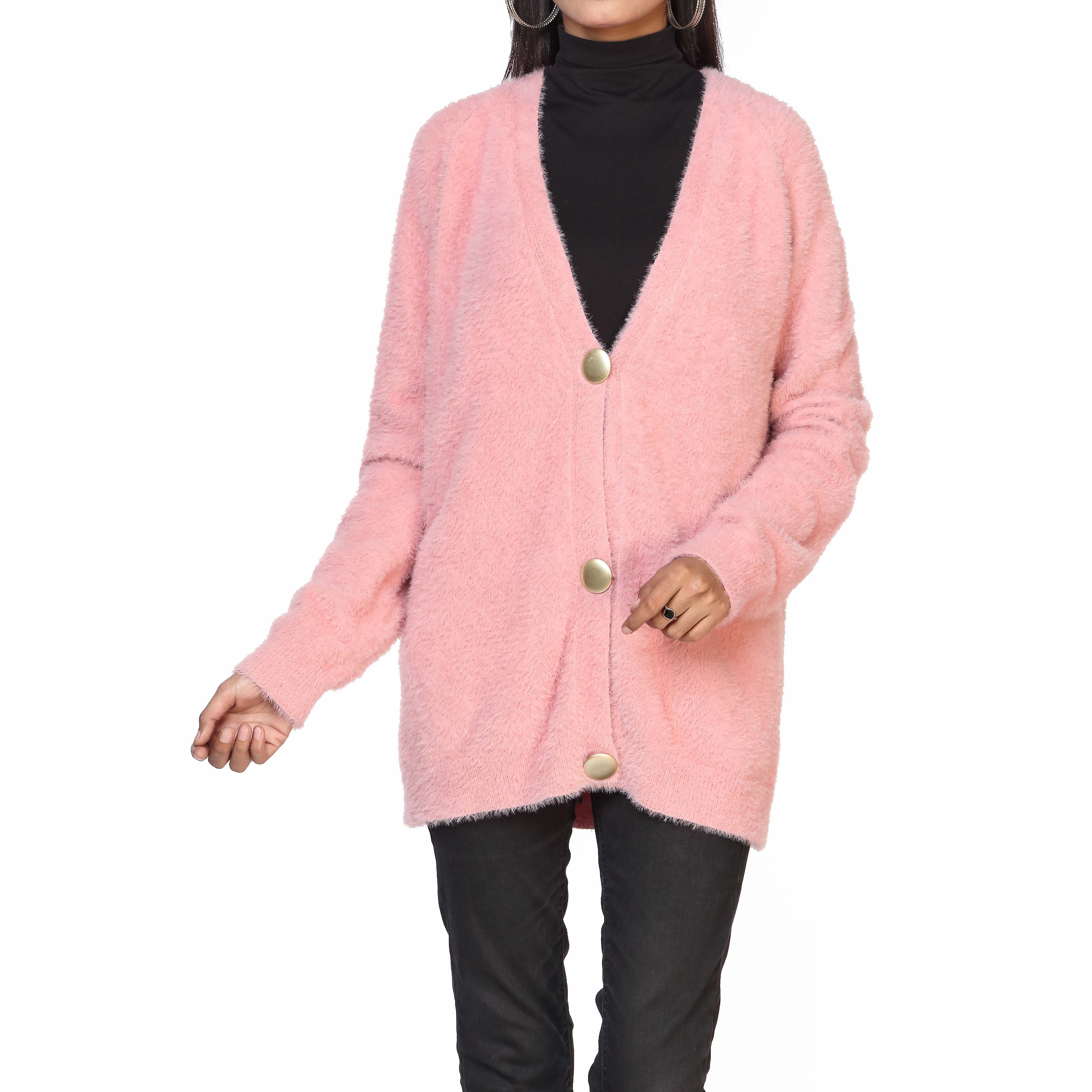 Pink Mid Length Cardigan PW2909